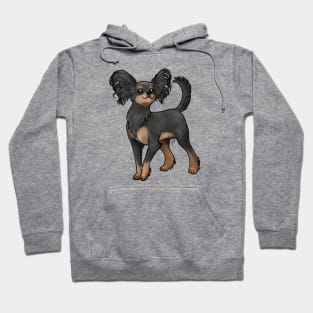 Dog - Russian Toy - Long Hair Black and Tan Hoodie
